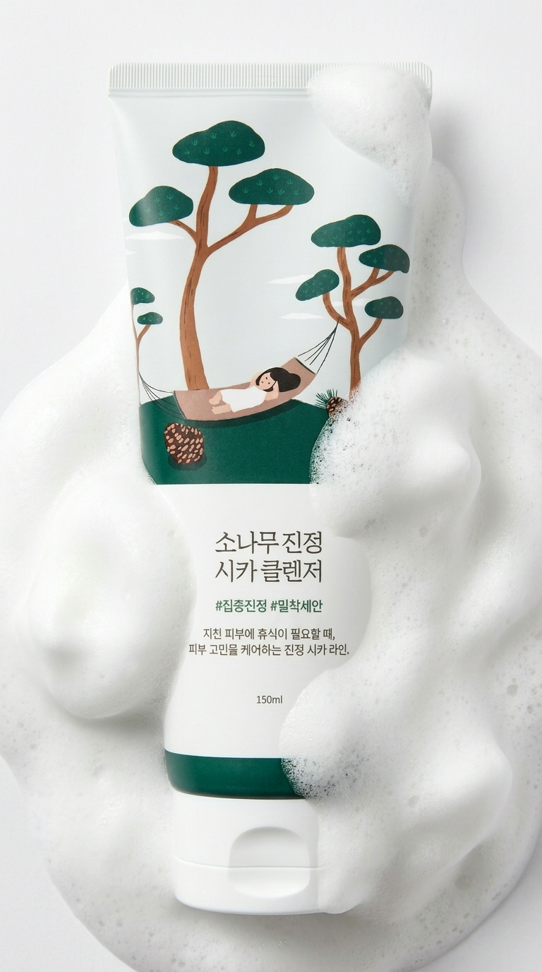 Round Lab Pine Calming Cica Cleanser 150ml | Sebum Control Facial Cleanser