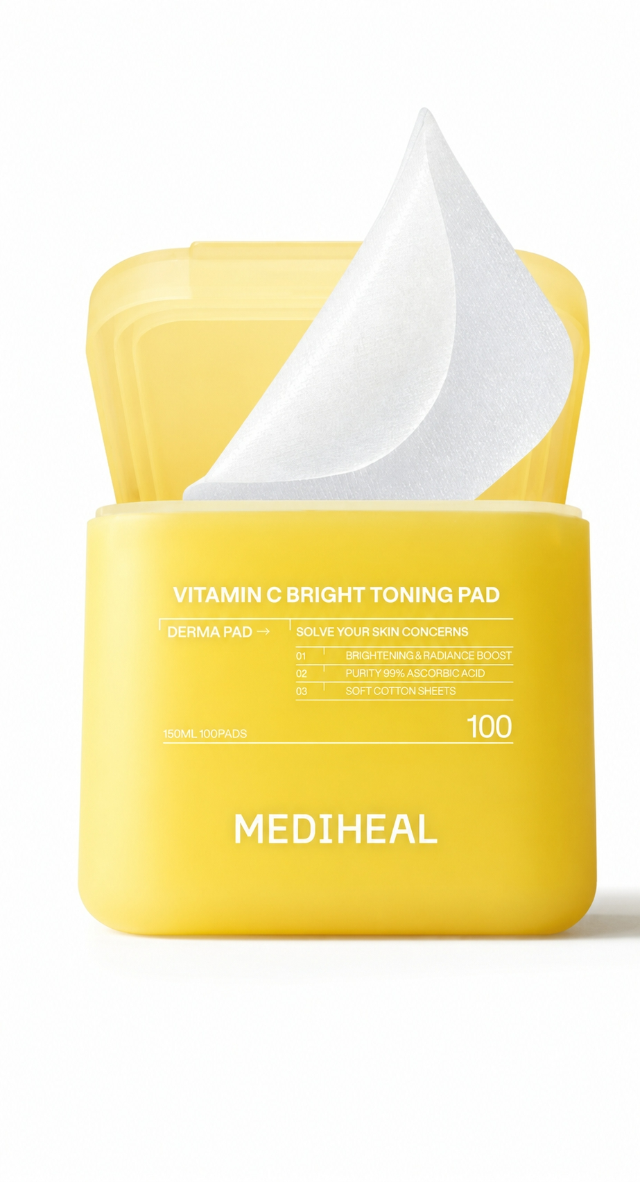 MEDIHEAL Derma Toner 100 Pads | Vitamin C Bright Toning Pad