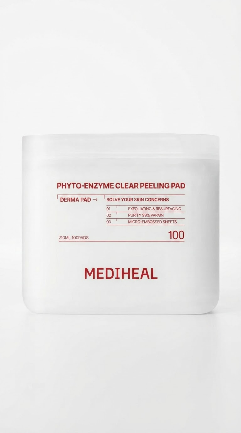 MEDIHEAL Derma Toner 100 Pads | Phyto-Enzyme Clear Peeling Pad