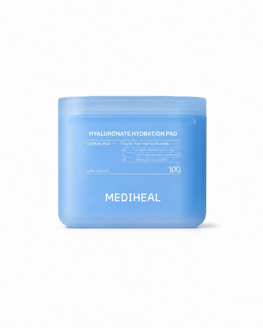 MEDIHEAL Derma Toner 100 Pads | Hyaluronate Hydration Pad