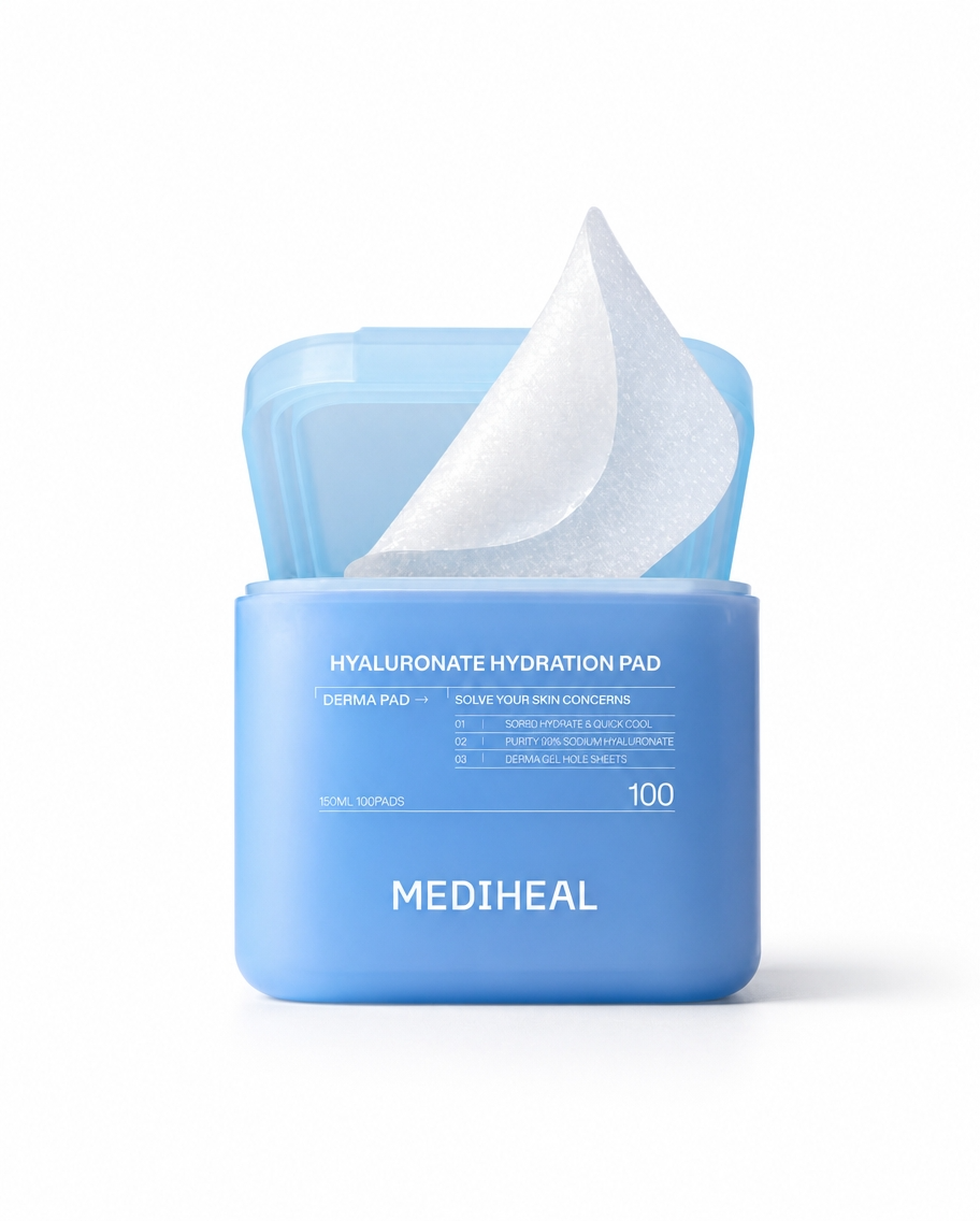 MEDIHEAL Derma Toner 100 Pads | Hyaluronate Hydration Pad