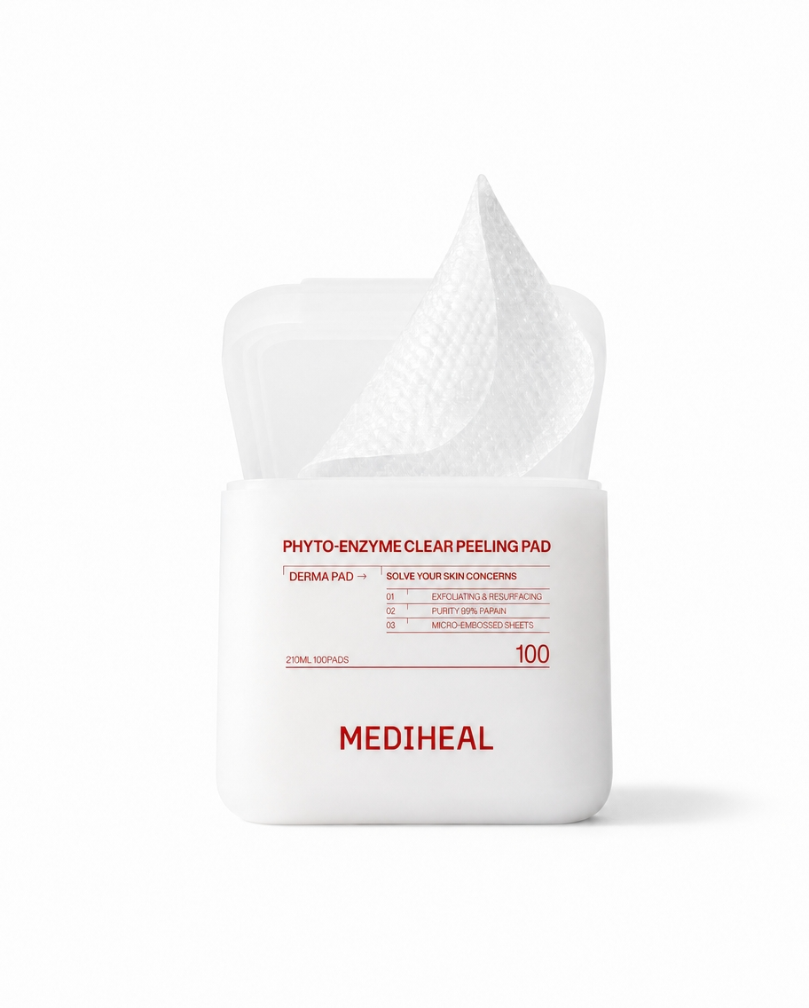 MEDIHEAL Derma Toner 100 Pads | Phyto-Enzyme Clear Peeling Pad